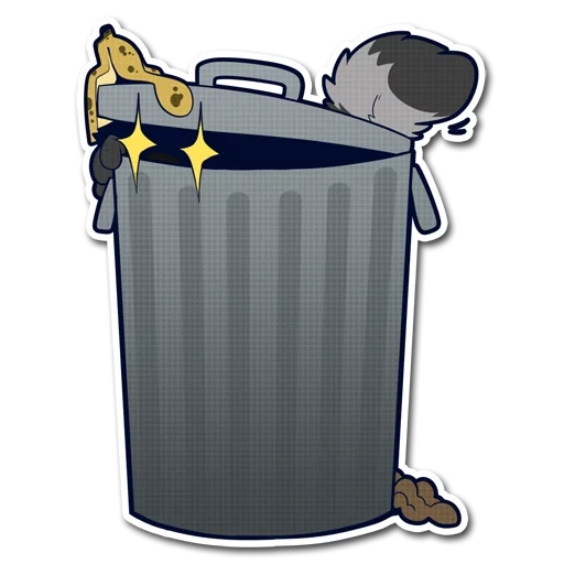 lata de lixo, recipiente de lixo, tanque de lixo de desenho animado, tanque de lixo com fundo branco