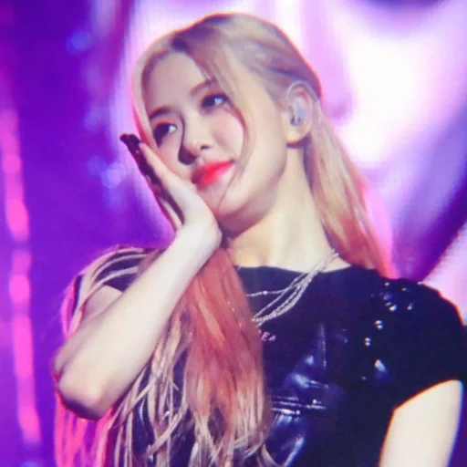 k pop, jeune femme, rose noir, rose noire, lisa blackpink