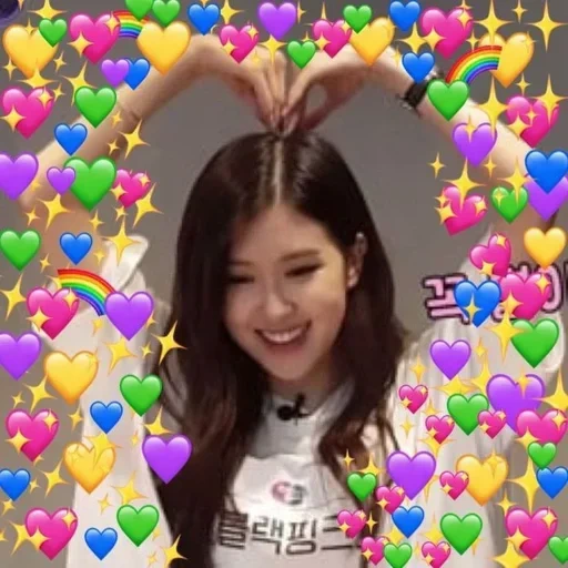 black pink, asian girls, jenny black pink memes, twice memes with hearts, sylgi red velvet meme