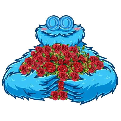 куки монстр, коржик рисунок, cookie monster, печеньковый монстр