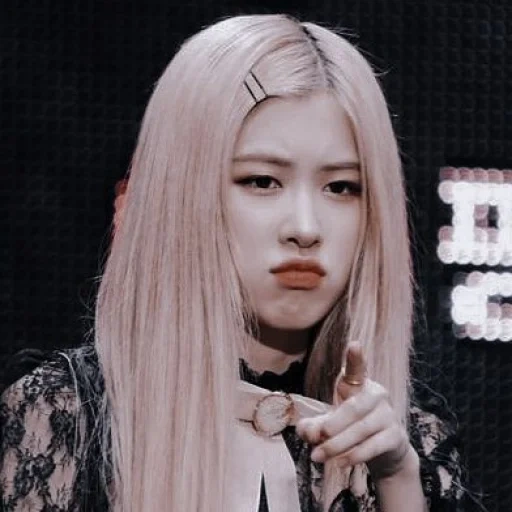 giovane donna, rosa nero, rose blackpink, blackpink rosé, rose blackpink