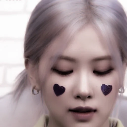 black pink, blackpink rosé, hearts cheeks, kpop blackpink, jisoo blackpink