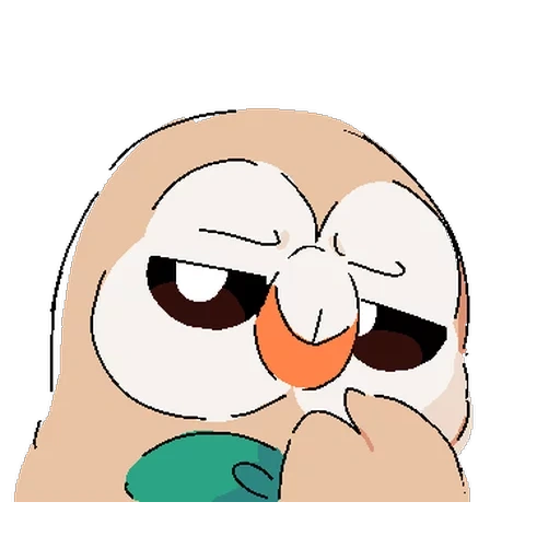 owl, animation, rowlet, pokemon, listen to the memes here