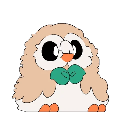 rame, rame, donald pokemon, rouleau de chouette à pokemon, pokémon bounweet rowlet