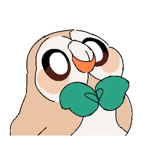 аниме, rowlet, дональд покемон, покемоны рисунки, покемон bounsweet rowlet