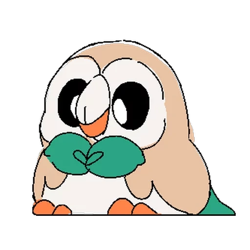 аниме, rowlet, роулет покемон, покемоны рисунки, покемон bounsweet rowlet