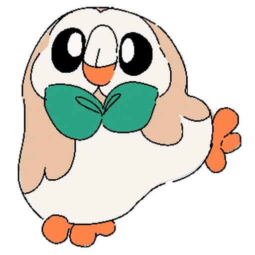 anime, enroscado, donald pokémon, rowlett pokemon, rowlet de pokemon bounsweet