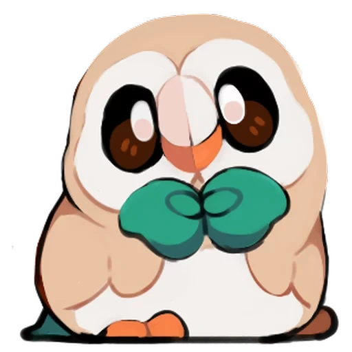 rowlet, pokemon carino, roulette pokemon, modello pokemon, pokemon bounsweet rowlet