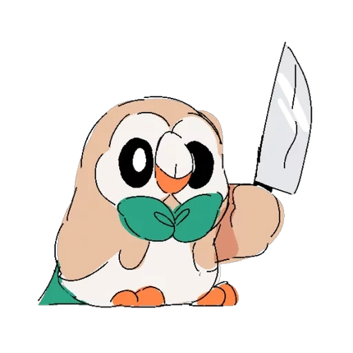 аниме, rowlet, роулет покемон, покемоны рисунки, покемон bounsweet rowlet