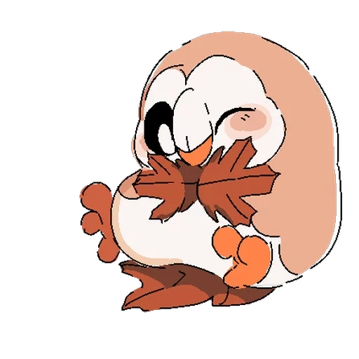 rowlet, покемон, покемоны милые, роулет покемон, покемоны рисунки