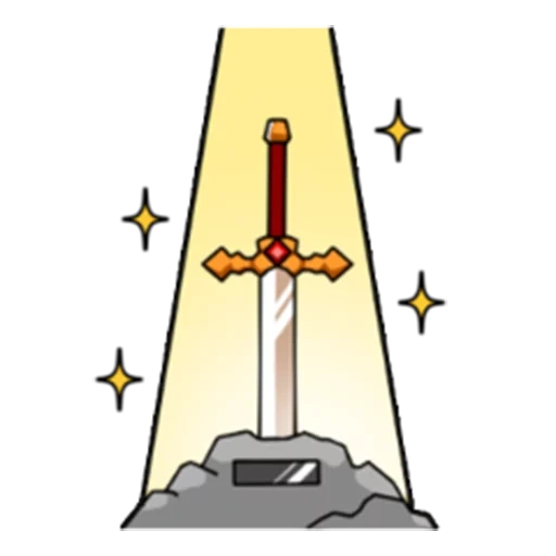 épée contre pierre, décoration, badge d'épée, excalibur, icône excalibur