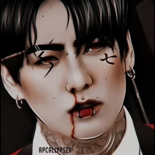 bts art, zheng zhongguo, jungkook bts, zhong guo ding dang, bts tai heng mafia