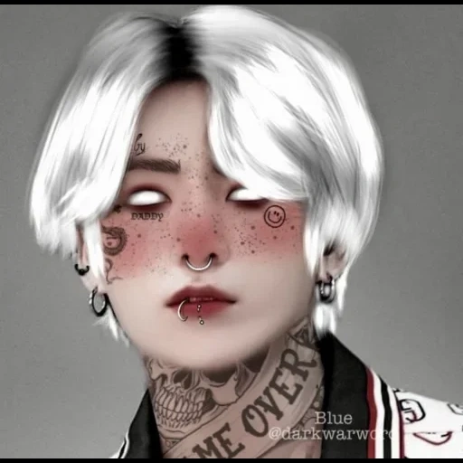 fan art, bts fanart, disegni artistici, trucco anime, immagine realistica