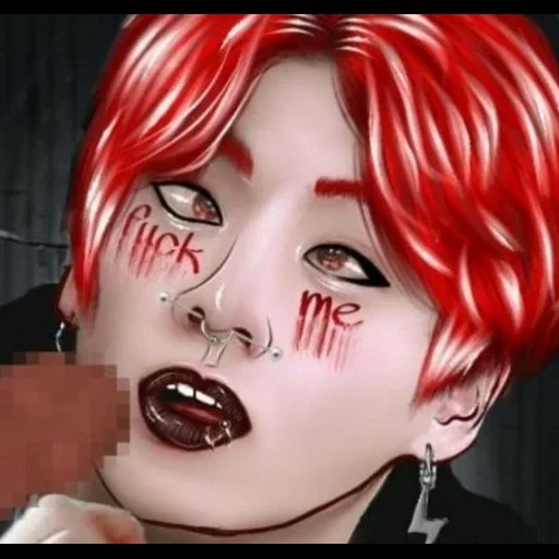 jimín, taehen art, jungkook edith, arte de maquillaje bts, demonio pak chanel