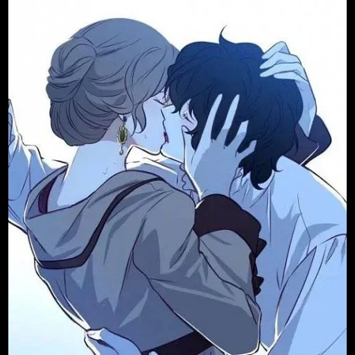 manchu, parejas de anime, beso de anime, un par de anime son lindos, blood madame giselle isaac art