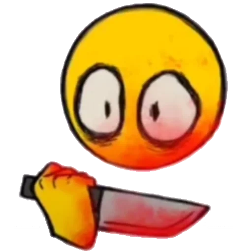 anime, emoji, sonreír con un cuchillo, smiley con un cuchillo, dibujos de emoji