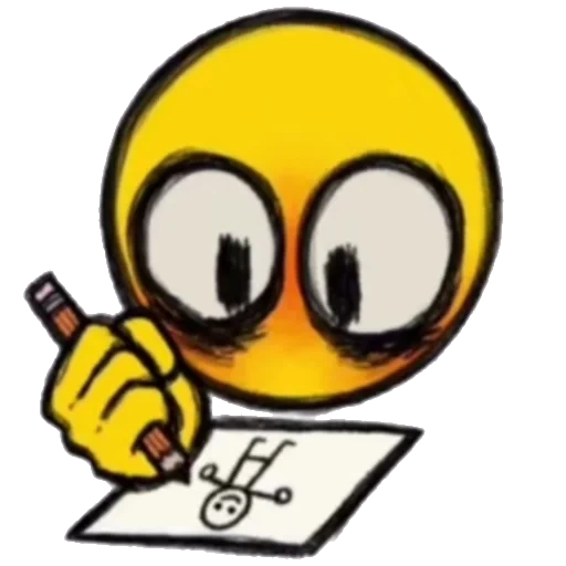 sonreír con un cuchillo, smiley con asas, dibujos sonrientes, cruzada emoji lindo