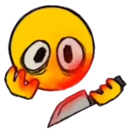 emoji, sonreír con un cuchillo, smiley con un cuchillo, asesino de emoji maldito