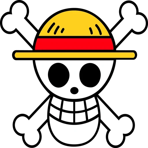 manki d luffy, jolly roger, logotipo de uma peça, logotipo de uma peça, ícone de mini mugivara
