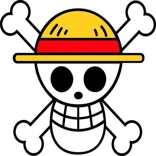 manki d luffy, jolly roger, one piece logo, one piece logo, mugivara mini icon