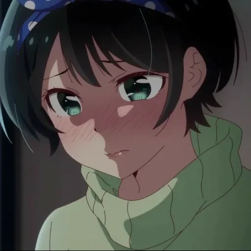 animación linda, chica de animación, papel de animación, kanojo okarishimasu, canojo okarishimasu animación primer episodio de subtítulos