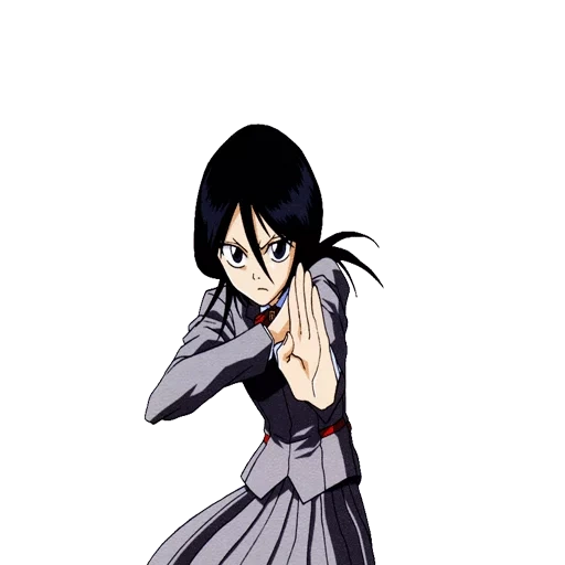 rukia, lukiah kuchki, base de mano oscura, rukia kuchiki alto, uniforme escolar rukia kuchi