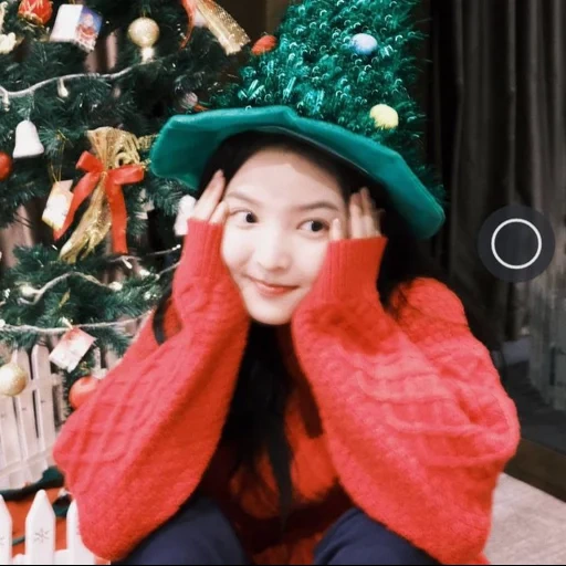 asian, girl, girls of the same age, he hired a lovely christmas, red velvet peek a boo member