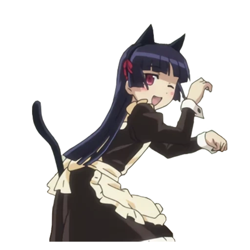 ruri kuronko, no kuronko, ruri goko is some, the cat is maid, dancing kuronko