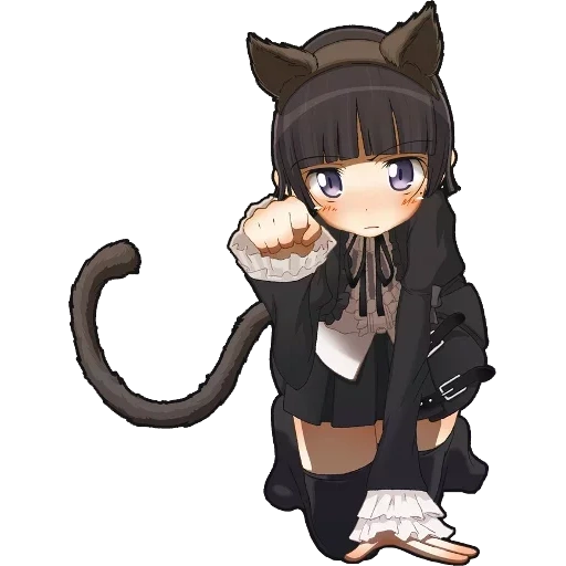 kuronko chibi, ruri goko wallpaper, anime cat costume, chibi cat girl, anime cat suit