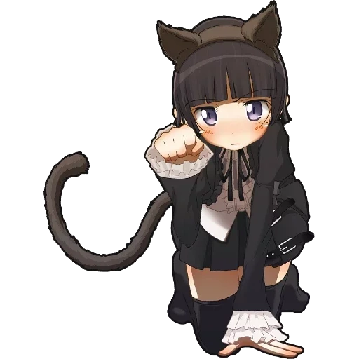 black neizi chibi, wallpaper buah luli, anime cat set, gadis kucing berdinding merah, anime kucing set