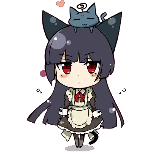 anime, nekopala chibi, kurochiko chibi, animation tian chibi, personnages d'anime