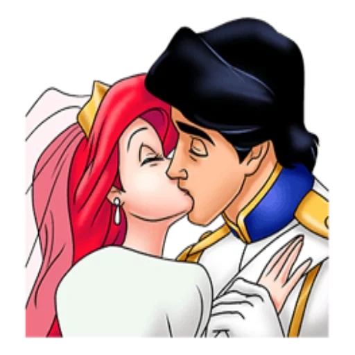 ariel prince, la sirène d'ariel, princes disney, ariel prince eric kiss, princesse jasmine ariel kiss