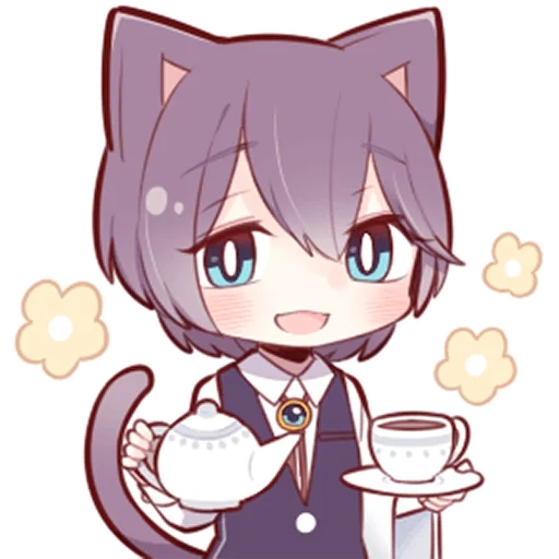 chibi, neko kuna, noko akabi, anime kawai neko