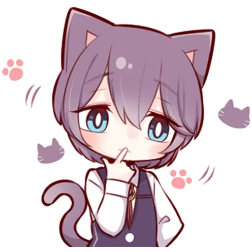 noko akabi, neko kuna, chibi anime, anime kawai neko, anime chibi mec