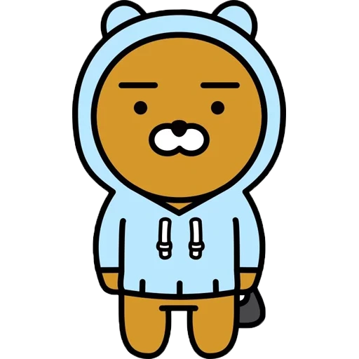 kakaotalk, ilustração, emoticons coreanos, cacau frends ryan, personagens de amigos kakao