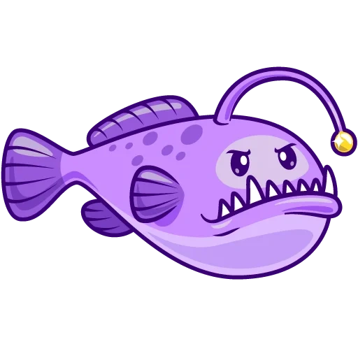 poisson, pêche, poisson à feuilles de chlore, cartoon violet de poisson, cartoon poisson violet