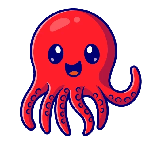 octopus, octopus, octopus flat, red octopus