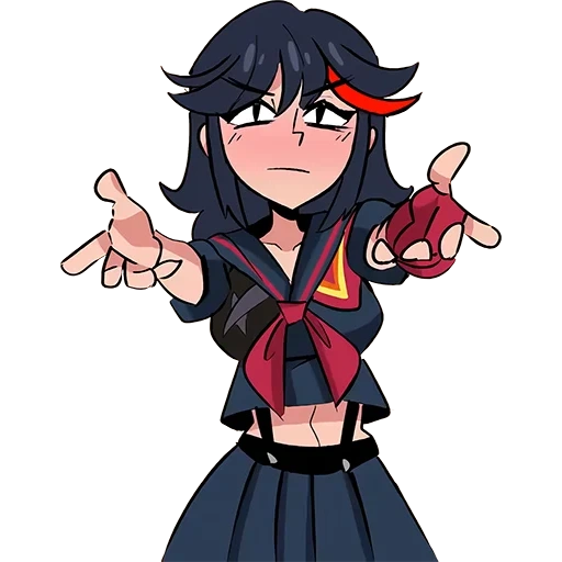 ryuko matoi, kill la kill, ryuko pogchamp, kill la kill ryuko, fine i guess você e ray little pogchamp