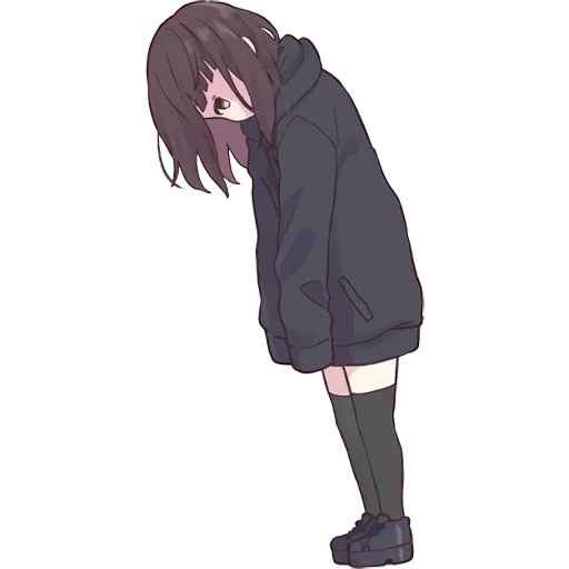 рисунок, тян грустная, аниме персонажи, аниме тян грустная, грустная аниме девушка