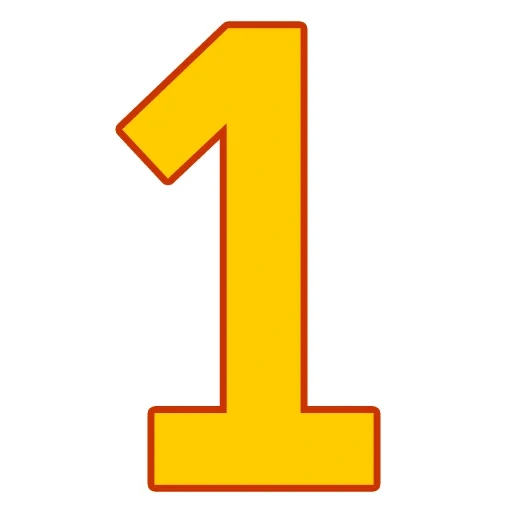 figures, number 1, 1 number, digital yellow, number one yellow