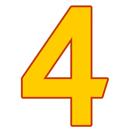 zahlen, vier, nummer 4, nummer 4, die zahl 4 ist gelb