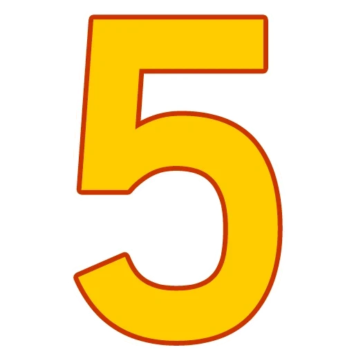 nombres, numéro 5, le nombre est de cinq, le numéro 5 est jaune, le nombre est cinq jaunes
