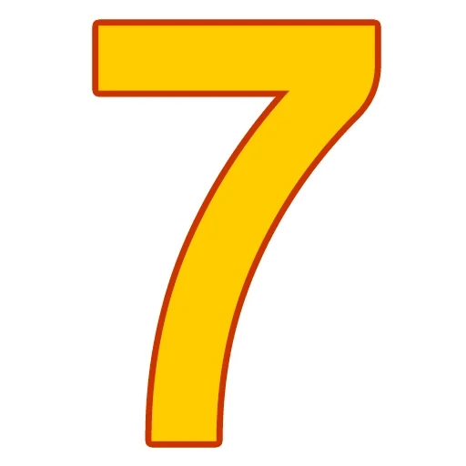 цифры, числа, 7 цифра, цифра семь, цифра 7 желтая