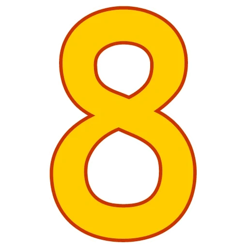numeri, numero 8, i numeri sono gialli, il numero è 8 giallo, il numero è 8 arancione