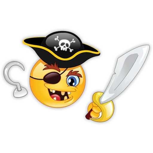 bajak laut senyum, bajak laut emoji, bajak laut emoji, bajak laut smiley, latar belakang transparan bajak laut emoji