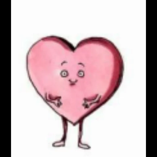 il cuore è dolce, cuori rosa, un cuore divertente, il cuore è cartoony, il cuore del cartone animato innamorato
