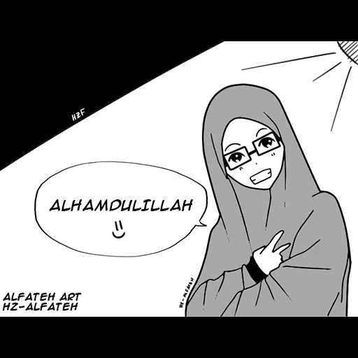 chica, hijab cartoon, referencia del turbante, chica tapada, turbante musulmán