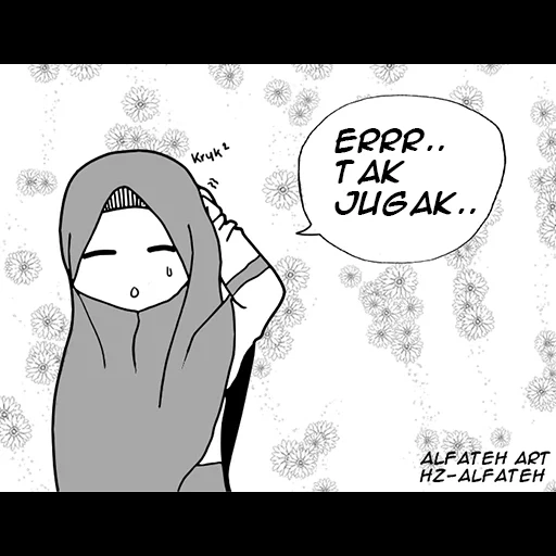 chica, manga islámica, turbante de mujer musulmana, animación musulmana, imagen islámica de kawai