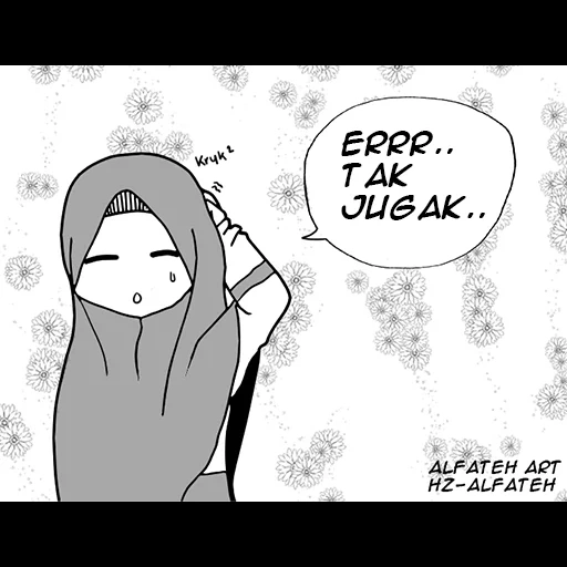 giovane donna, fumetti islamici, hijab musulmano, anime musulmani, disegni islamici di kawaii