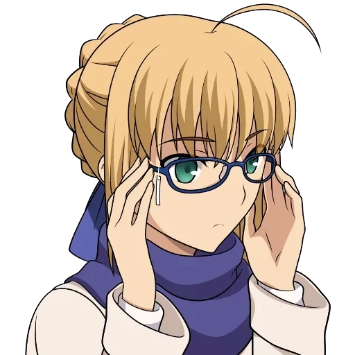 óculos de animação, menina anime, personagem de anime